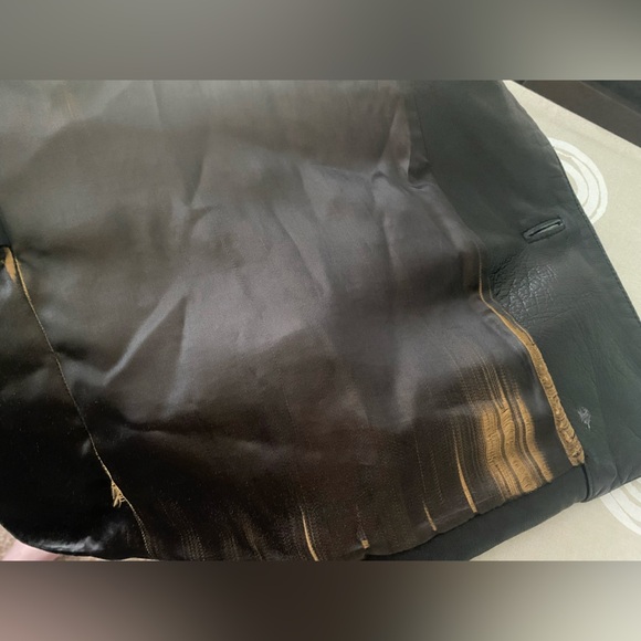 Marc New York Vintage Leather Jacket Mens Black Trench Coat Andrew Size Large L - Picture 10 of 10